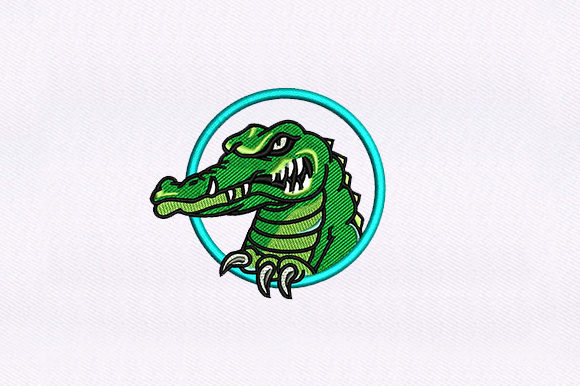 Green Alligator: A Bold Holiday Embroidery Design